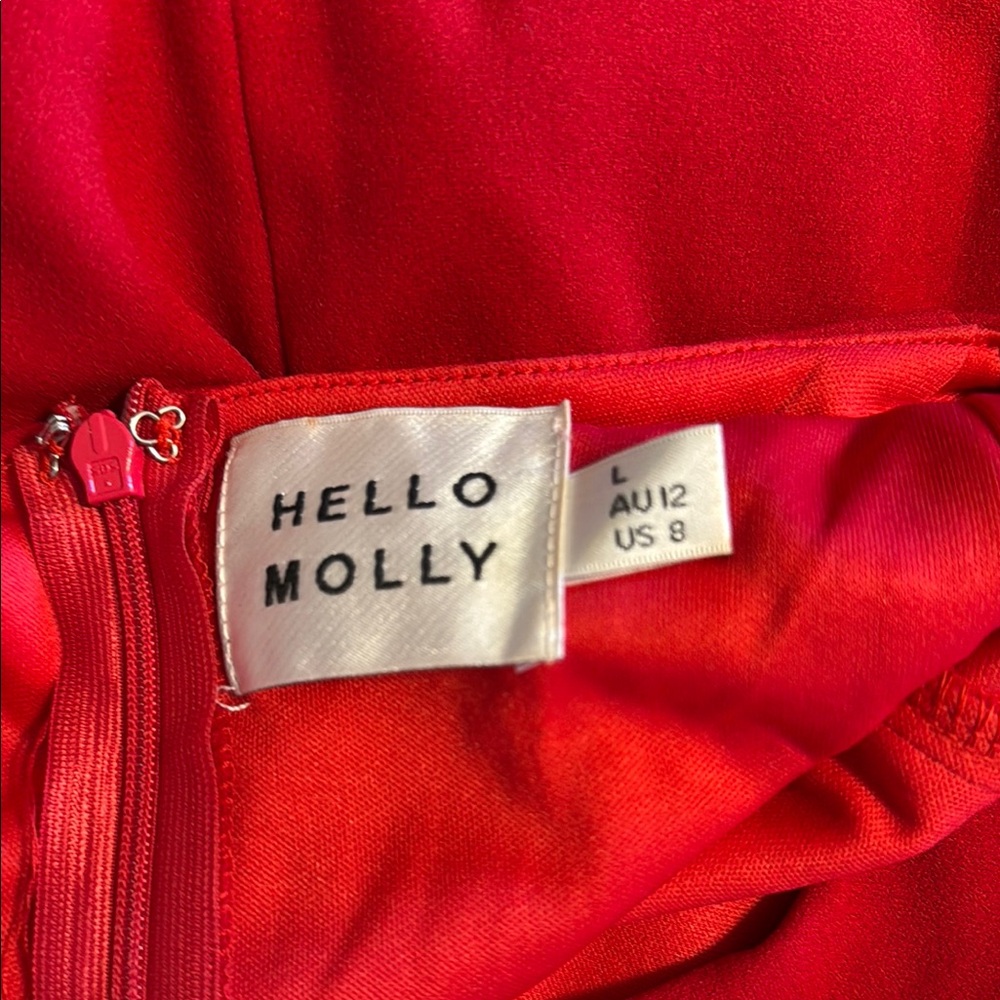 Hello Molly Red Ruffle Midi Dress - Picture 3 of 4